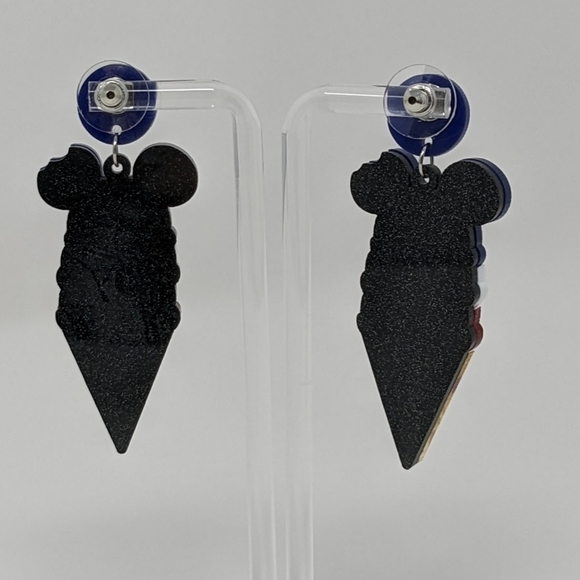 Mickey Mouse American flag inspired popsicle glitter drop earrings - Picture 7 of 7